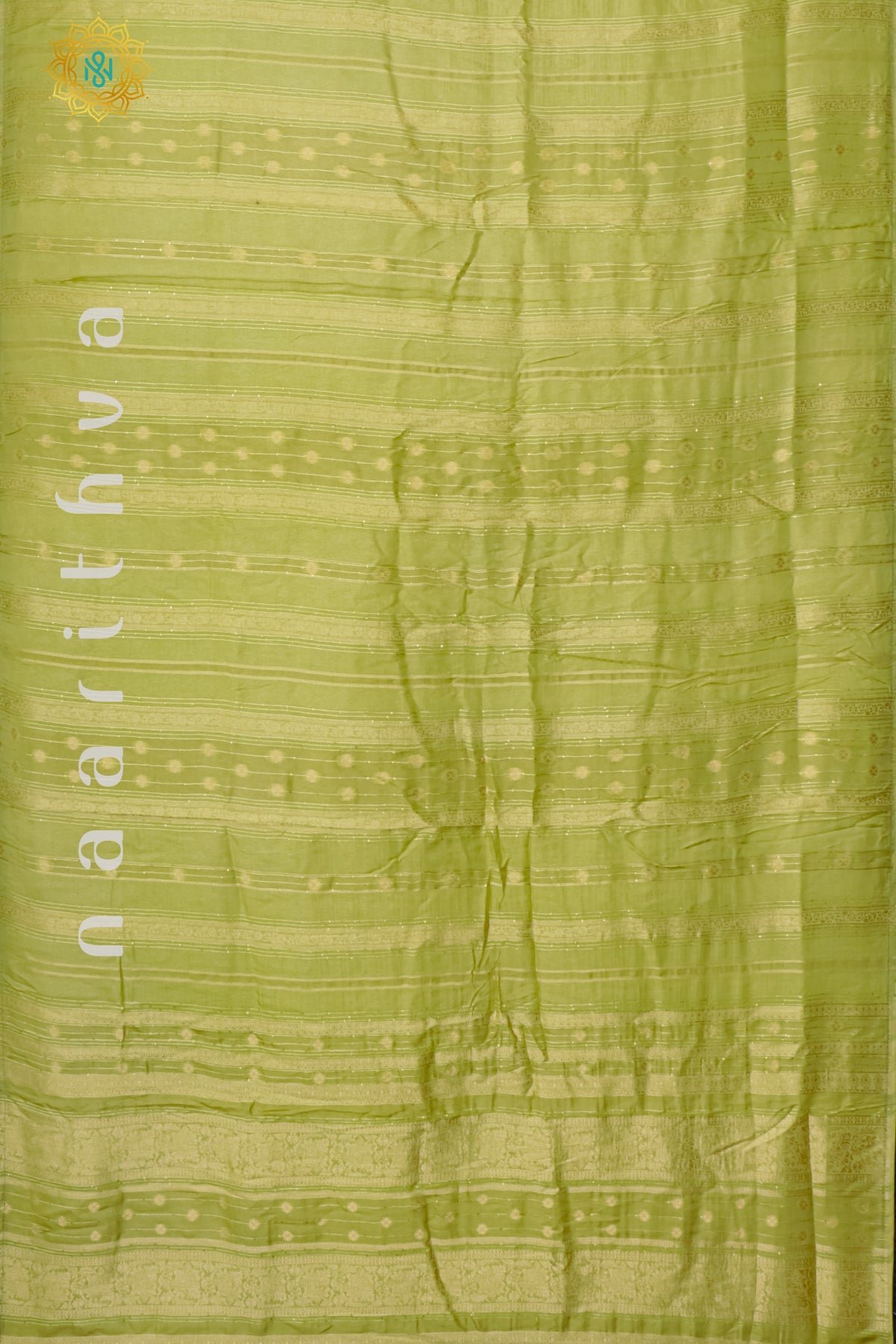 PARROT GREEN WITH GREEN - DOLA SILK