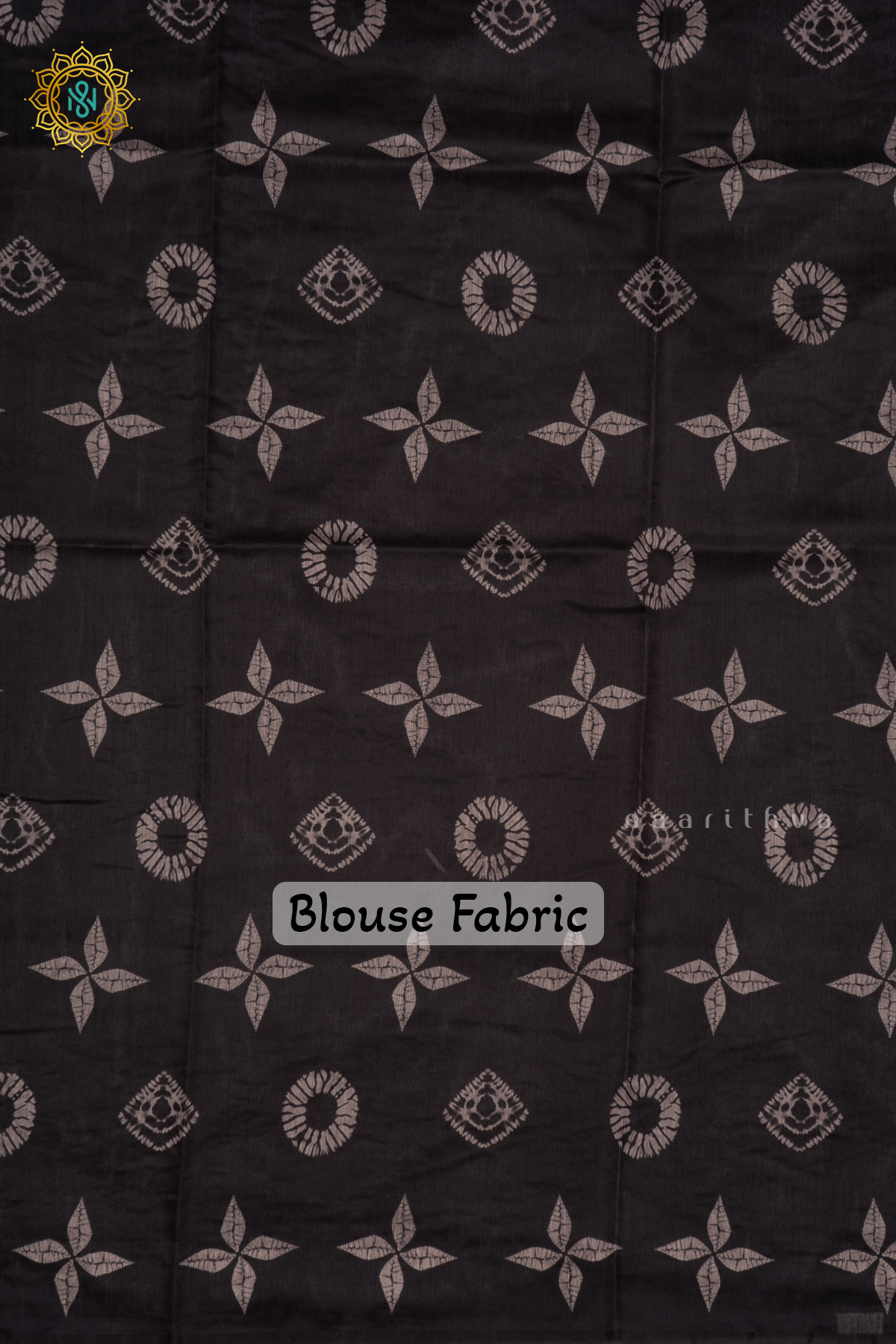 Black Chanderi Cotton Saree With Printed Body And Katha Work All Over