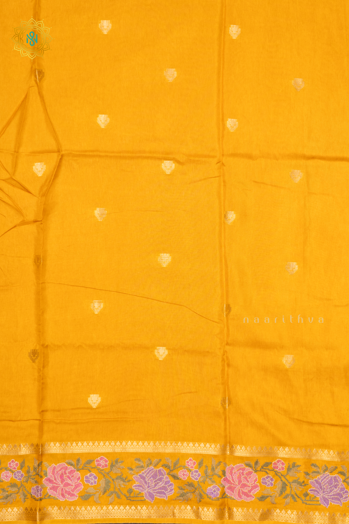 YELLOW - SEMI CREPE SILK WITH EMBROIDERY