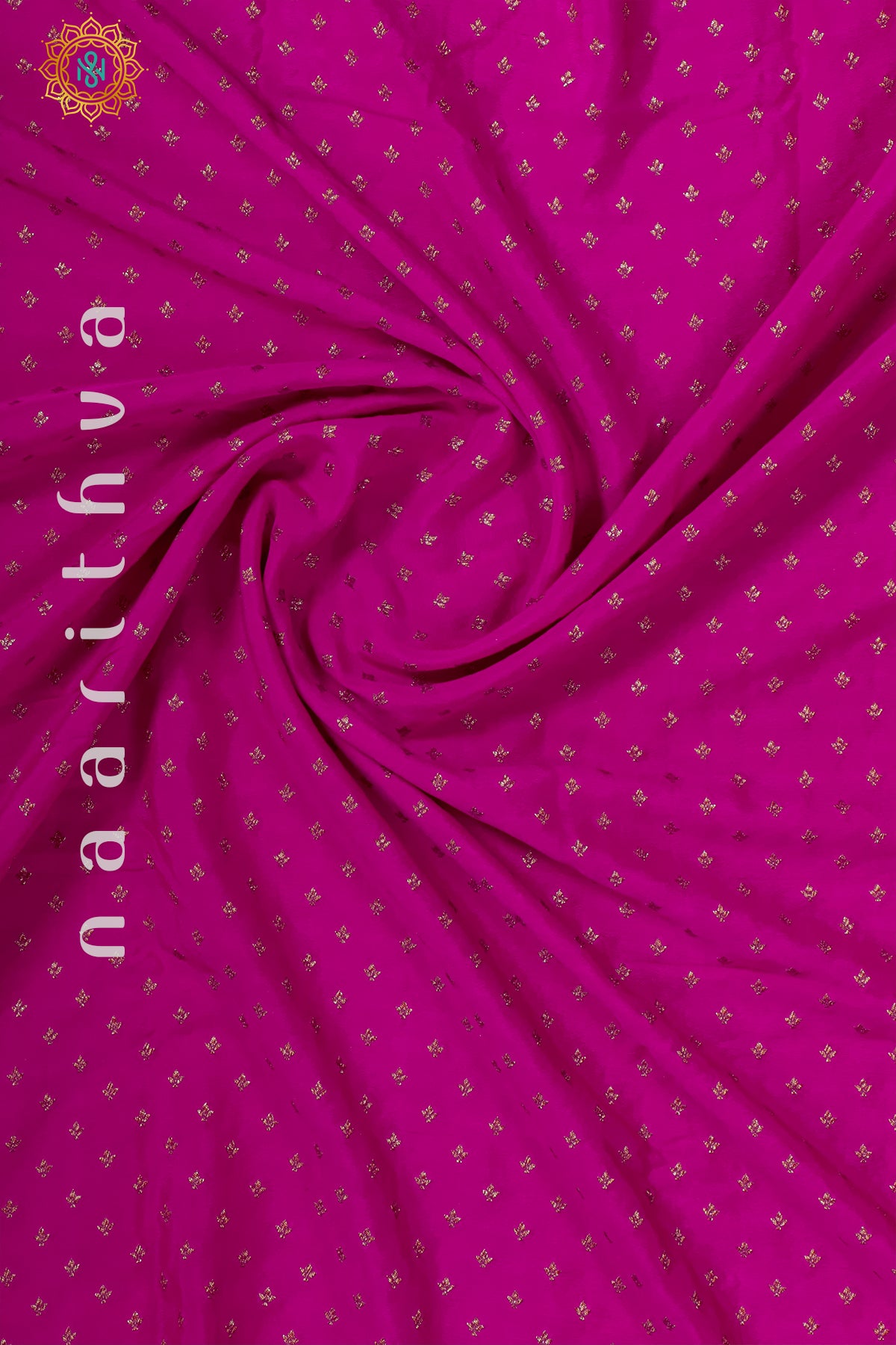 PINK WITH GREEN - PURE BANARASI CREPE SILK