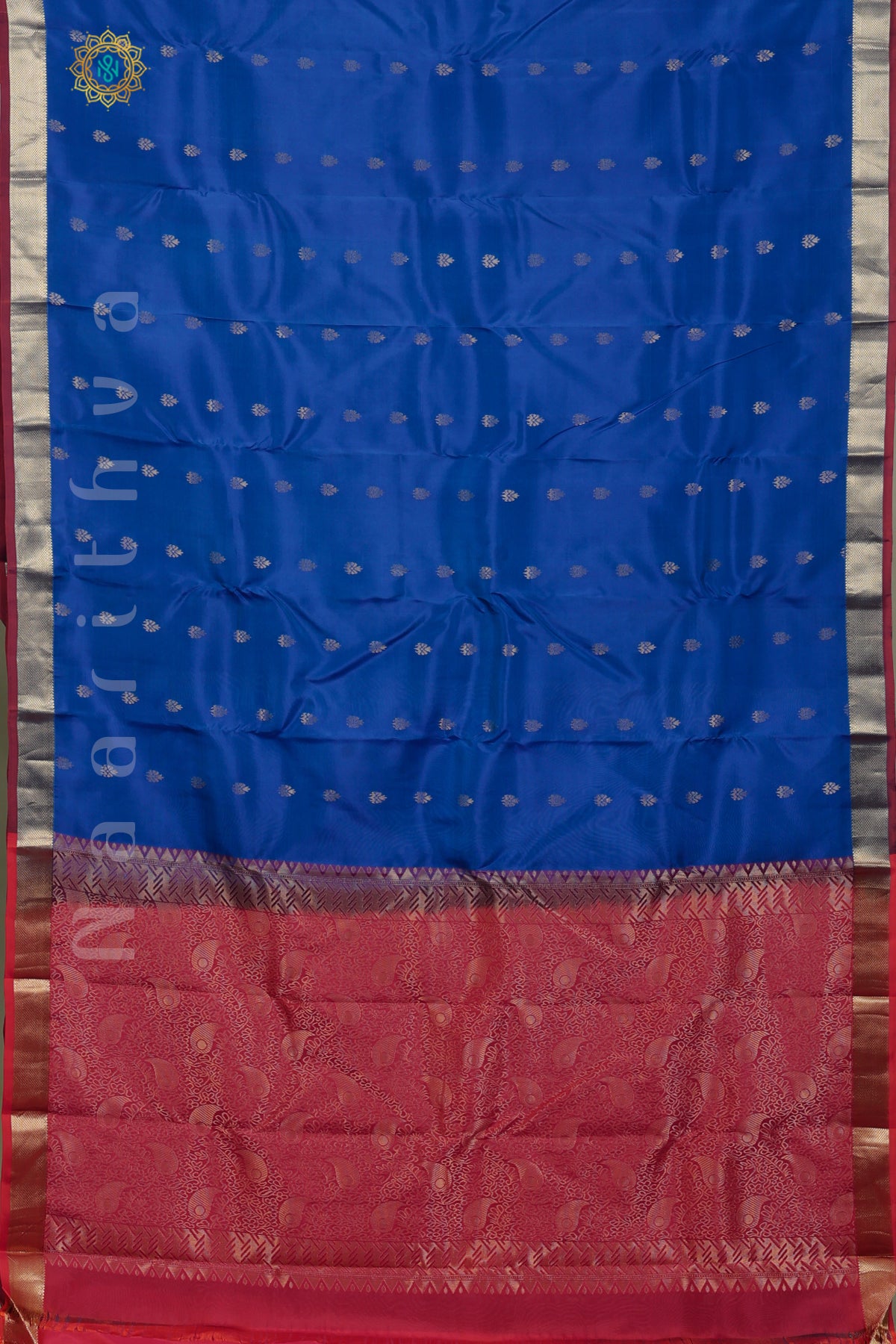 BLUE WITH PINK - KANJIVARAM PURE MIX