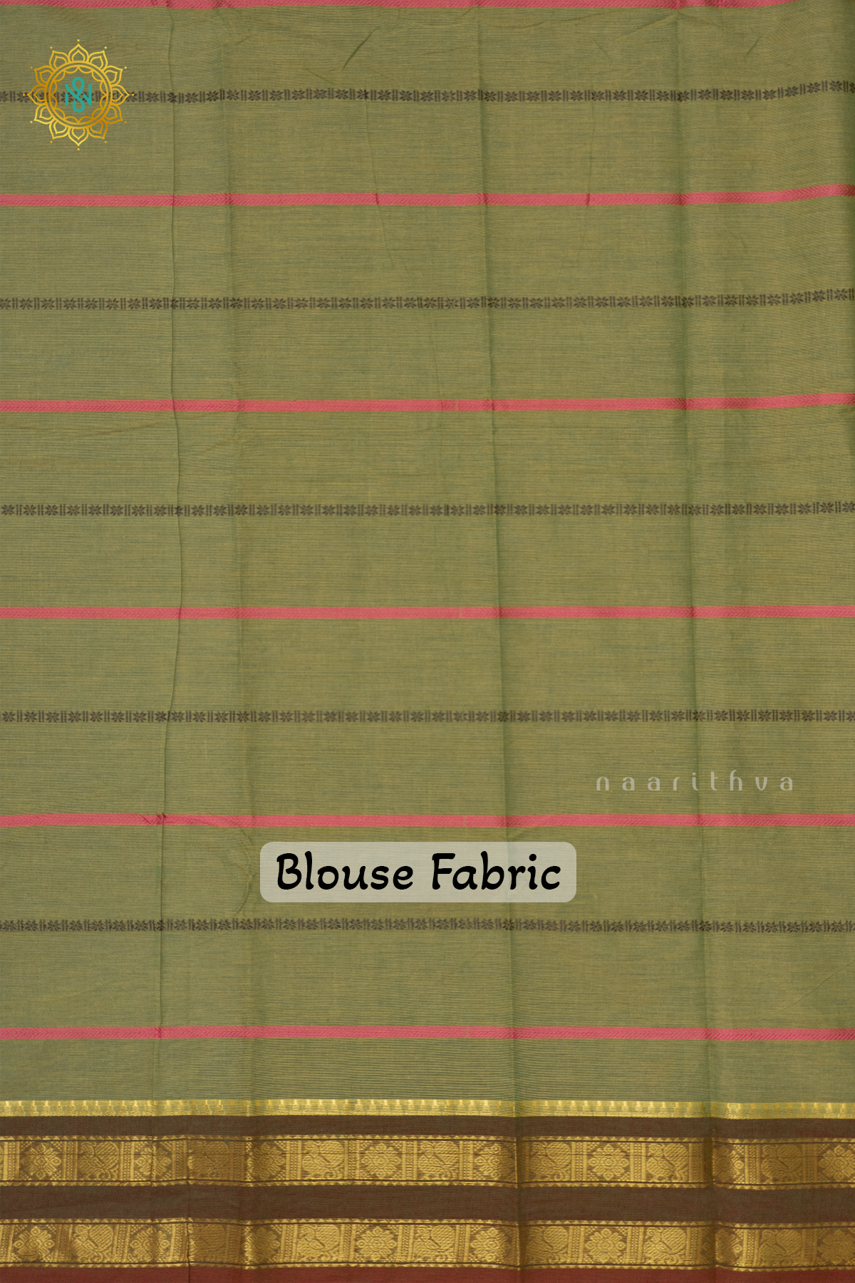 GREEN WITH OLIVE GREEN - CHETTINAD COTTON