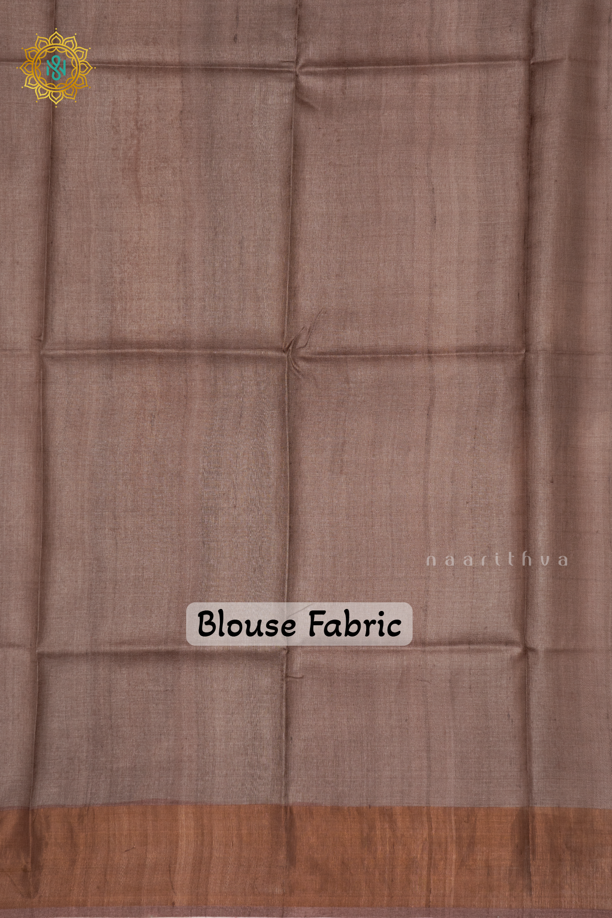 GREEN WITH LIGHT BROWN - PURE TUSSAR SILK
