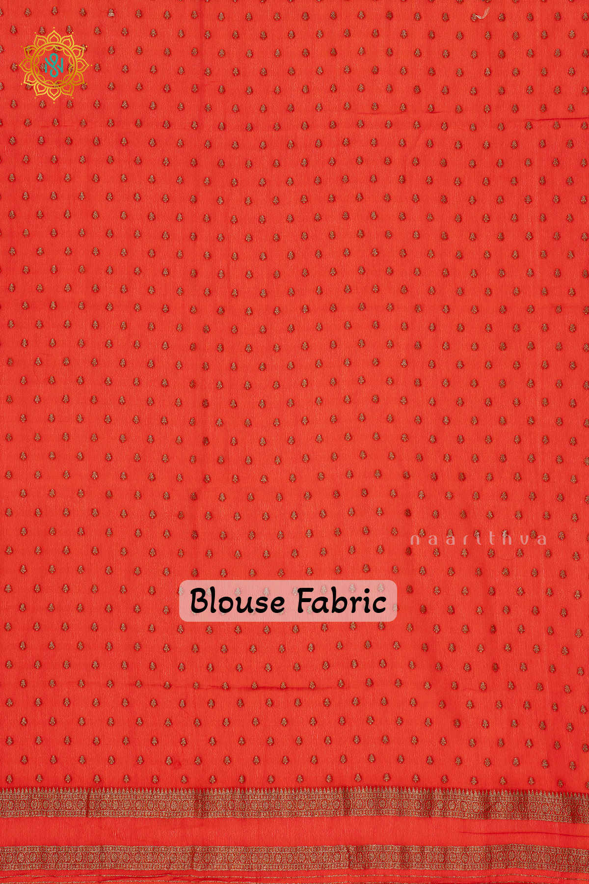 BLACK WITH ORANGE - SEMI CREPE GEORGETTE