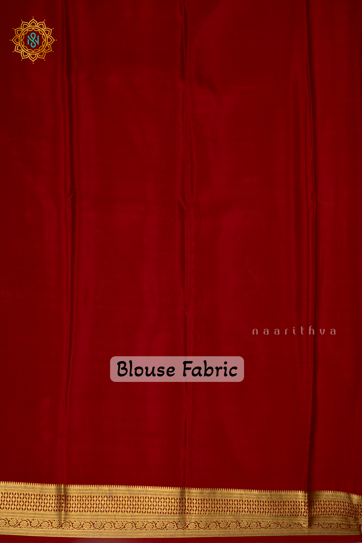 PARROT GREEN WITH RED - PURE MYSORE CREPE SILK