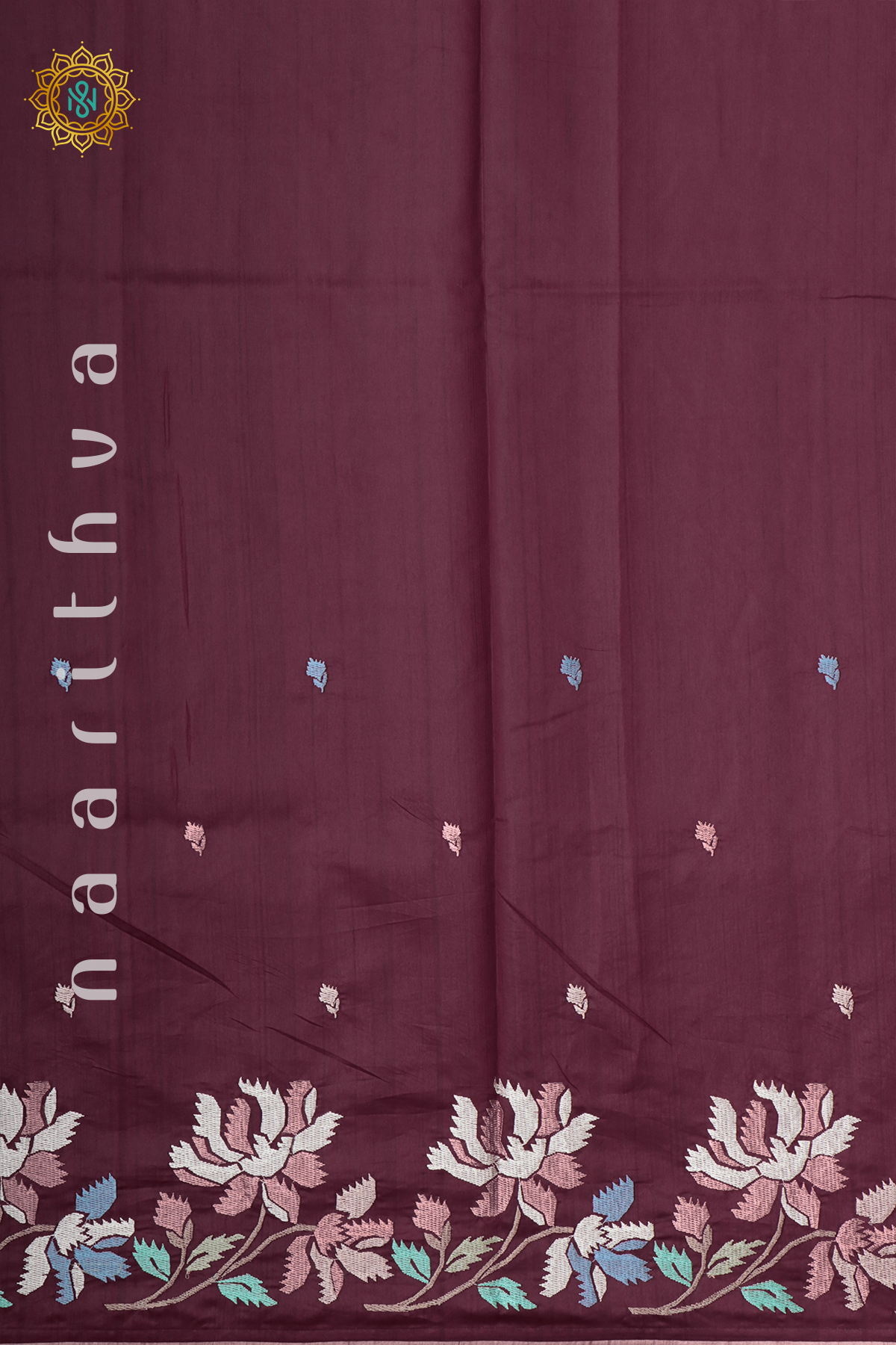 MAROON - SEMI TUSSAR SILK