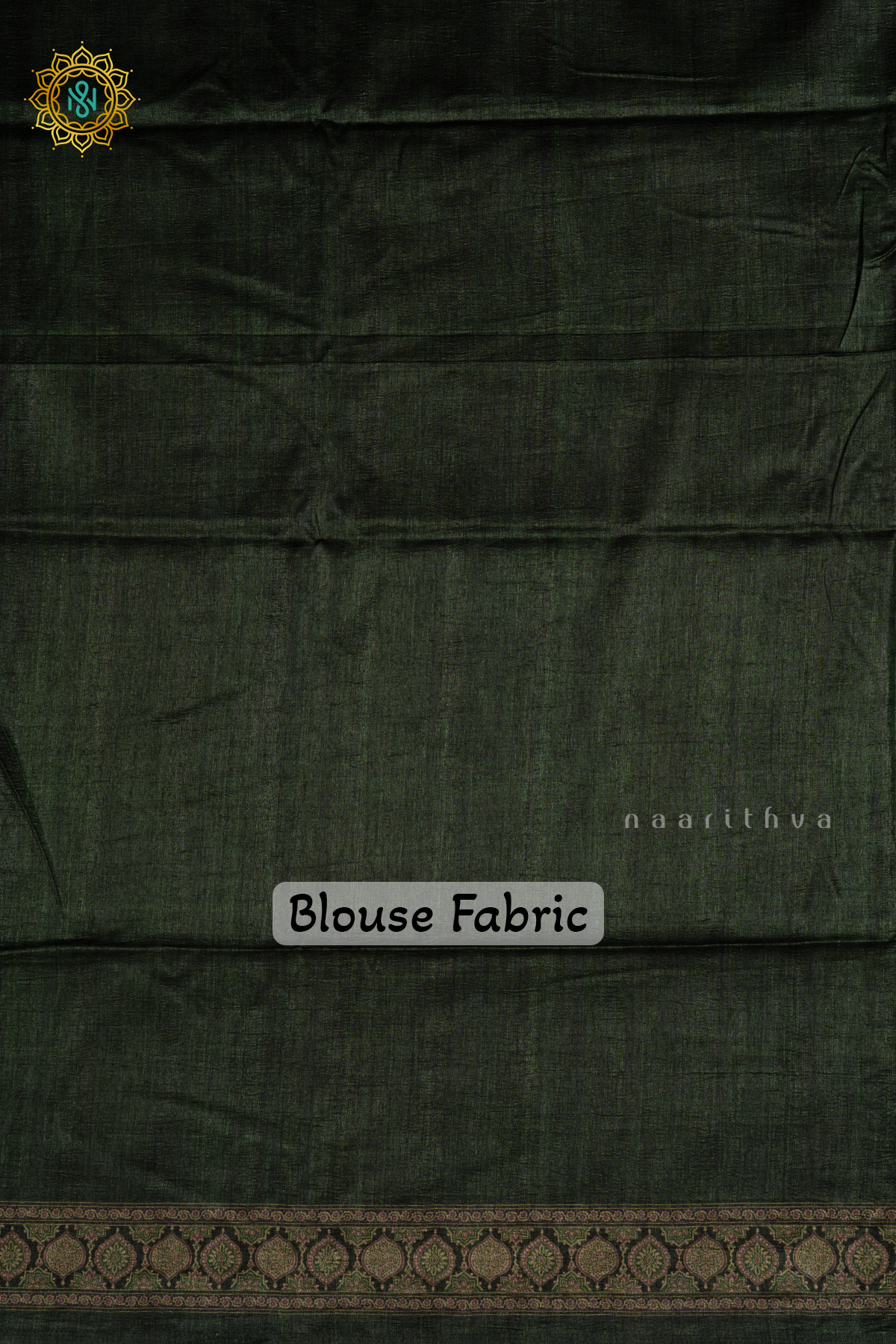 Green Semi Tussar Silk With Printed Body And Ajrakh Printed Pallu