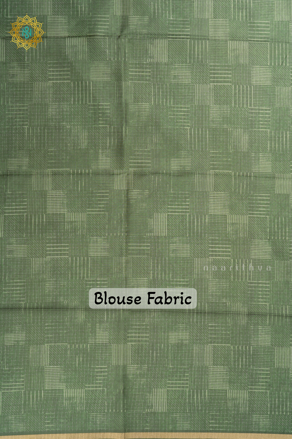 Green With Off White Semi Tussar Silk Saree With Printed Body And Tissue Border