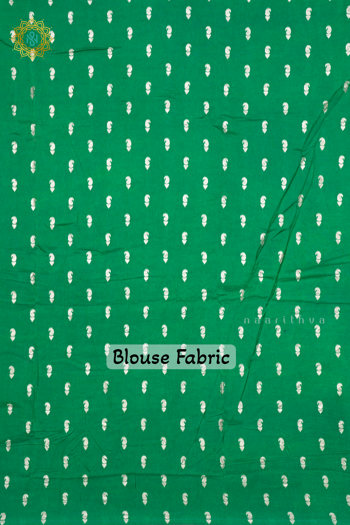 NAVY BLUE WITH GREEN - SEMI GEORGETTE