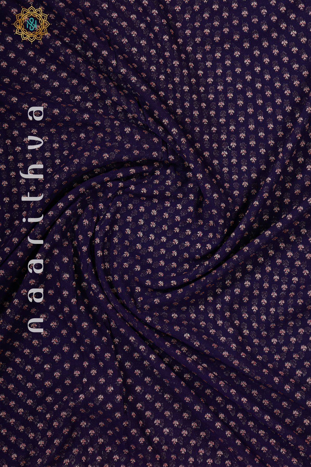 BLUE WITH PINK - PURE HANDLOOM KHADDI GEORGETTE BANARAS