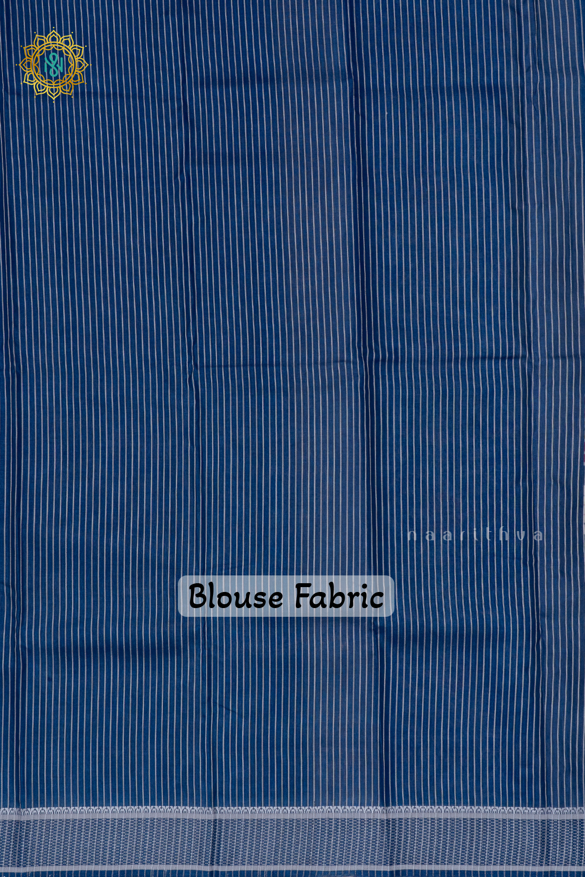 BLUE WITH OFF WHITE - SEMI TUSSAR SILK