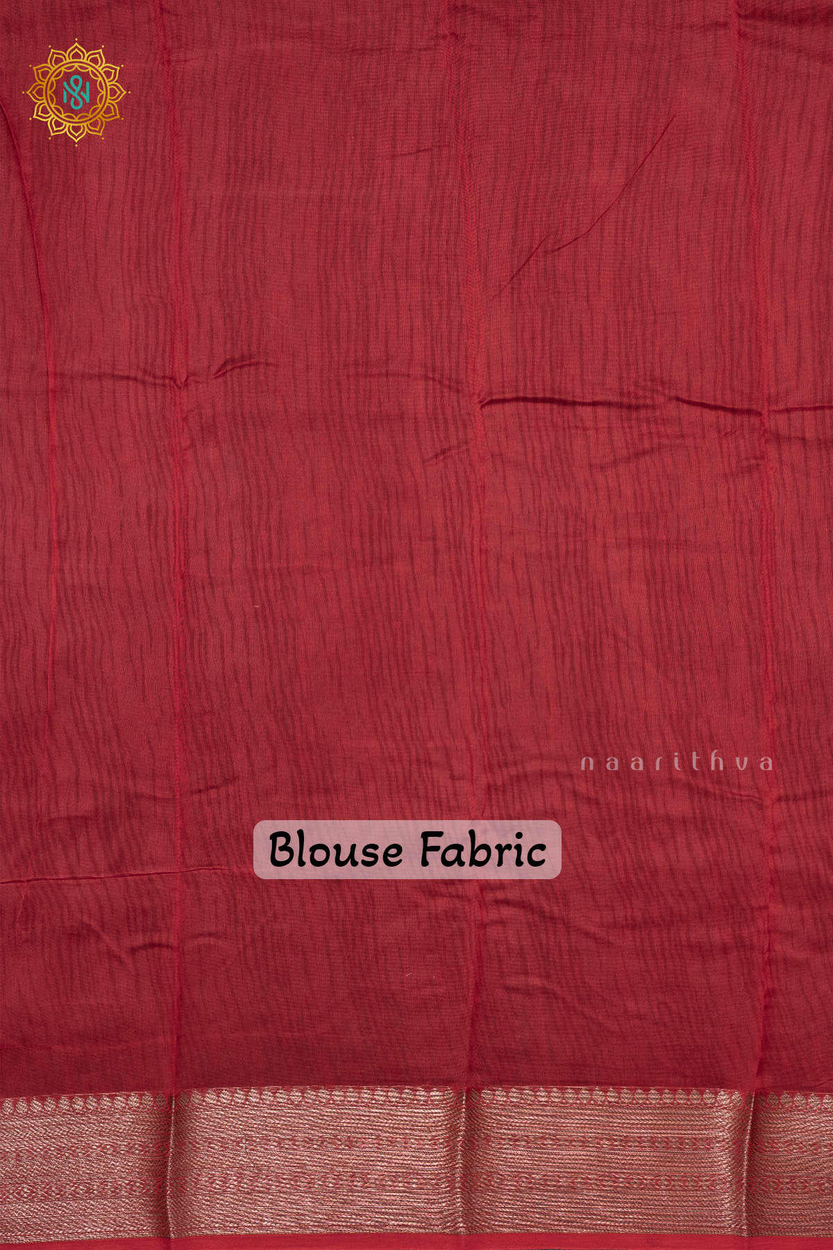 INDIGO WITH RED - CHANDERI SLK COTTON