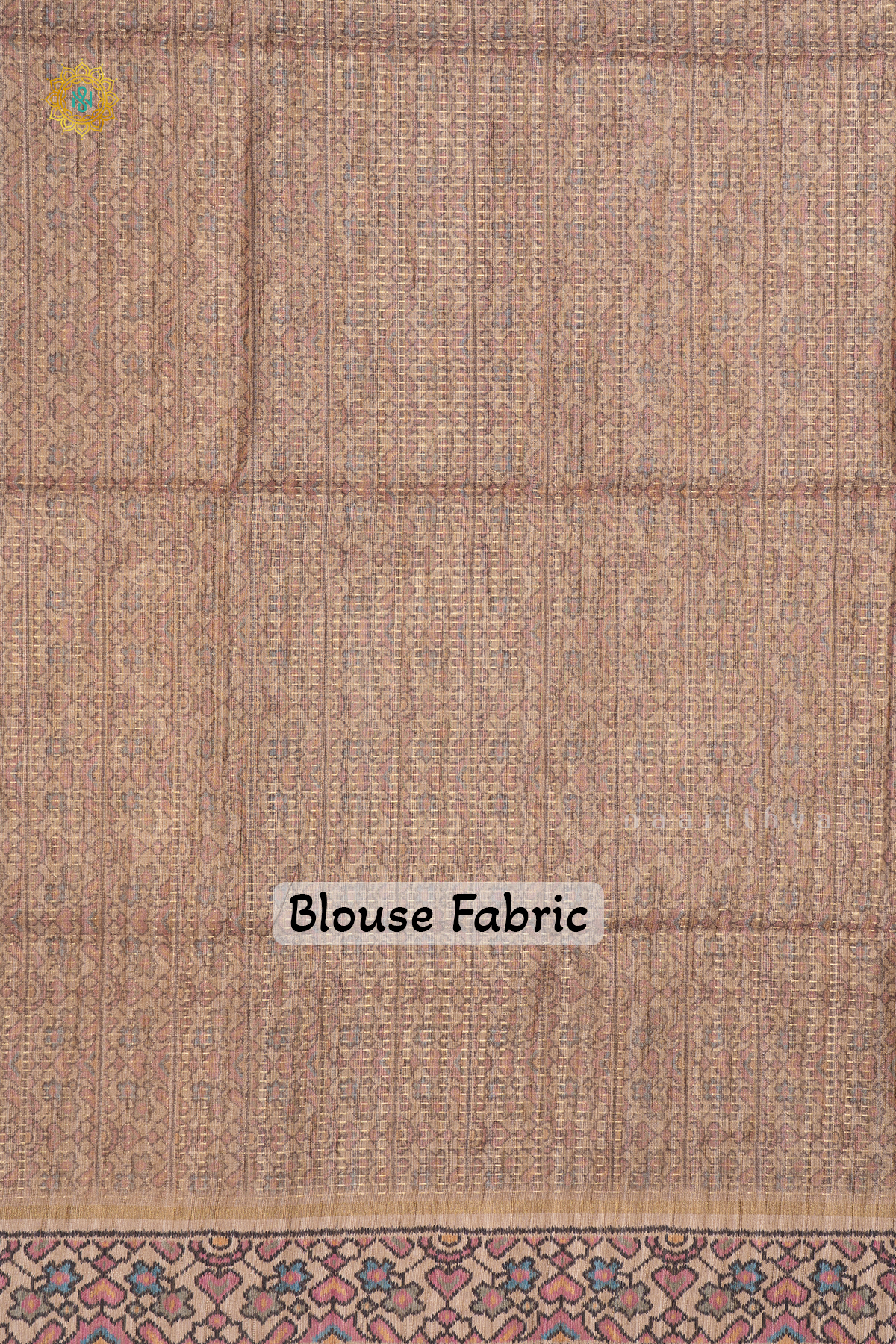 BLACK WITH BEIGE - SEMI TUSSAR SILK