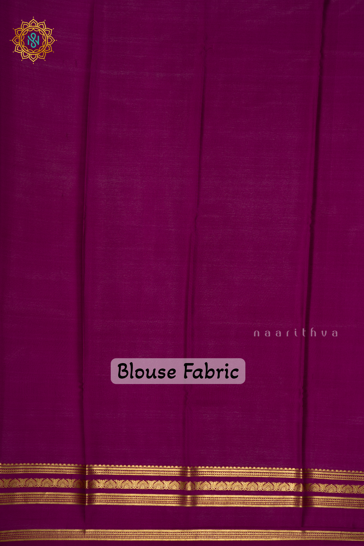 SKY BLUE WITH MAGENTHA - PURE MYSORE CREPE SILK