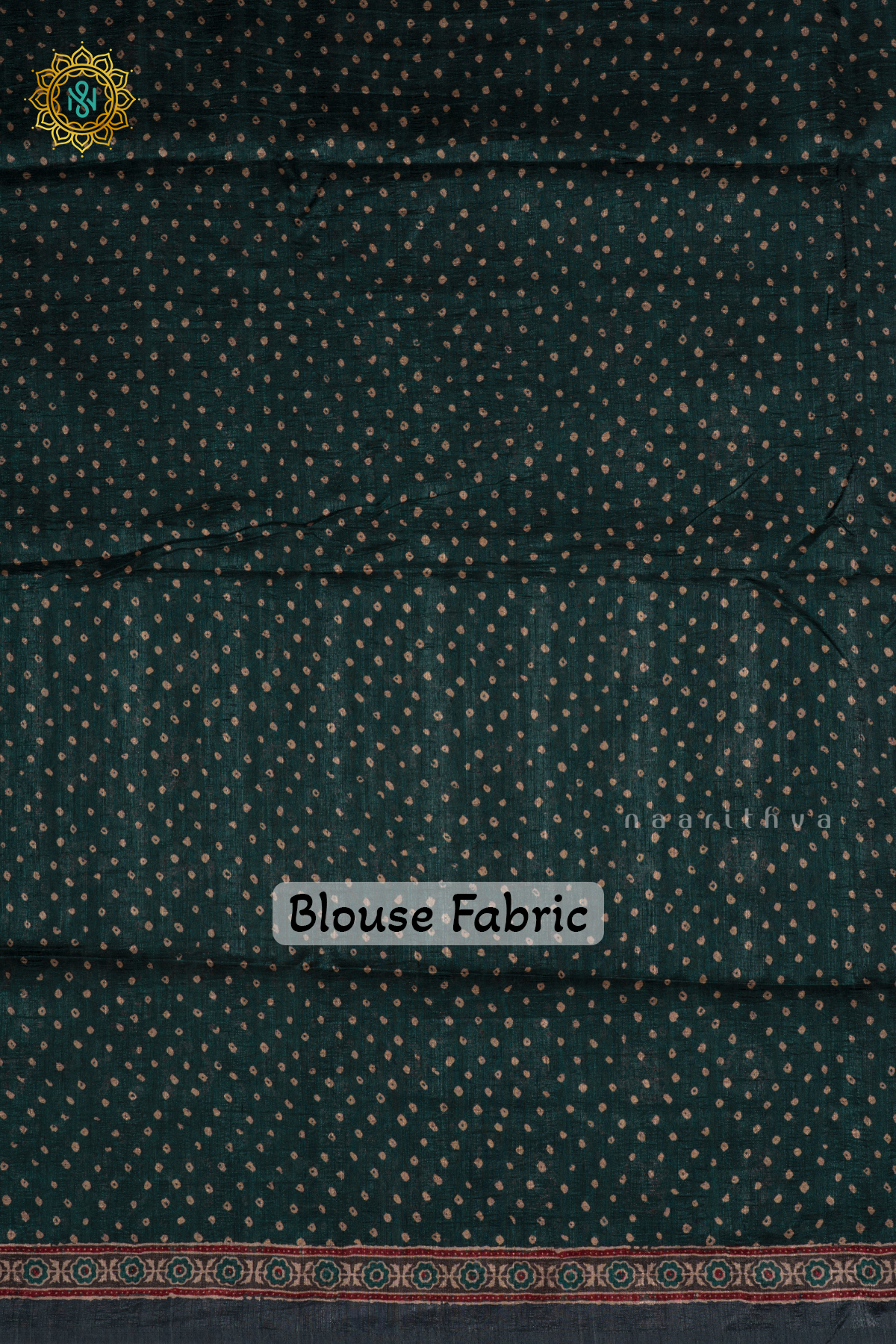 Teal Green Semi Gicha Tussar Silk Saree With Printed Body, Pallu And Blouse