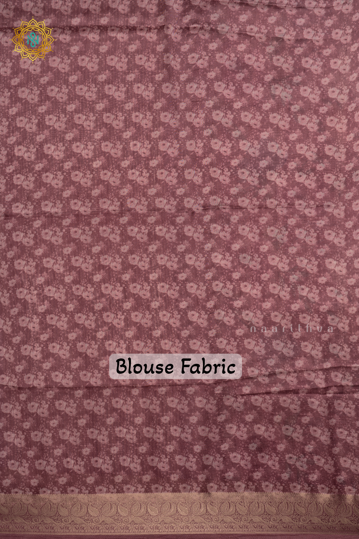 Pinkish Lavender Organza Crepe Saree With Floral Prints On The Body And Zari Border