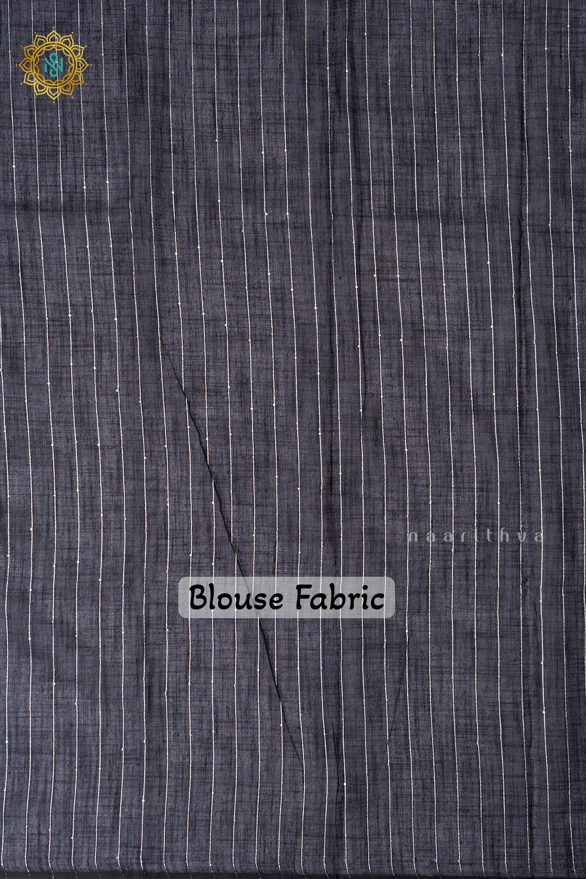 Black Linen By Cotton Saree With Contrast Pallu & Blouse