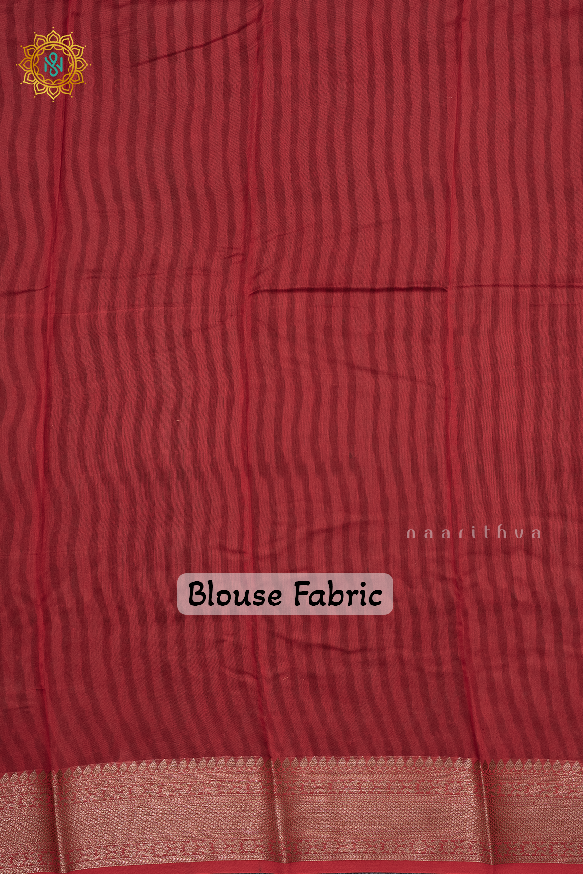 INDIGO WITH RED - CHANDERI SLK COTTON