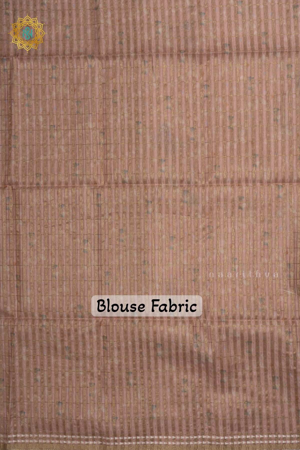 Light Peach - Kotha Tussar Silk Saree with Allover zari Checks and Printed Body with pallu and Blouse
