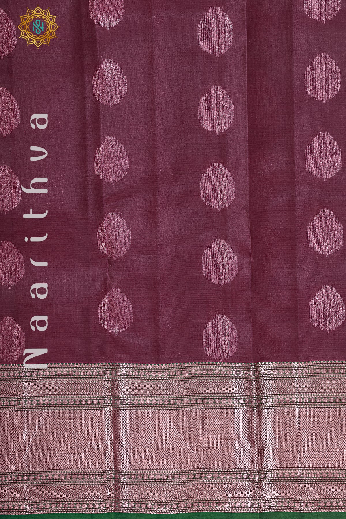 MAROON WITH GREEN - KANJIVARAM PURE MIX