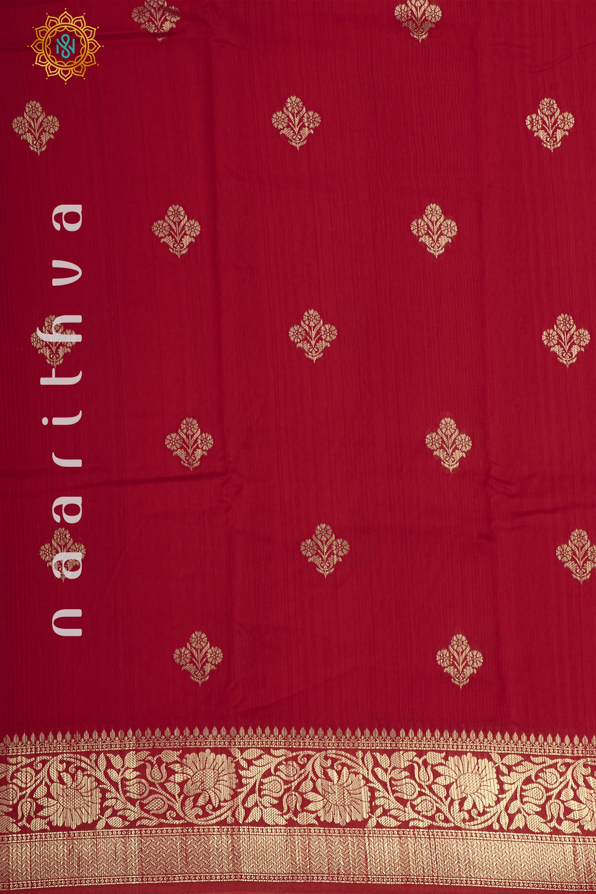 RED - SEMI RAW SILK