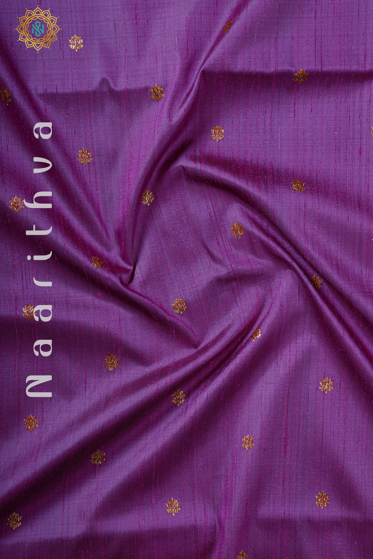 PURPLE WITH RED - PURE RAW SILK