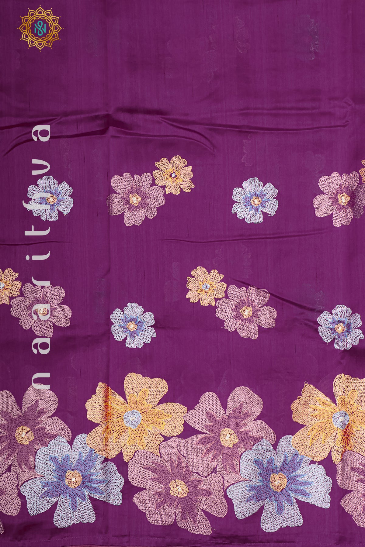 MAGENTA - SEMI TUSSAR SILK WITH EMBROIDER