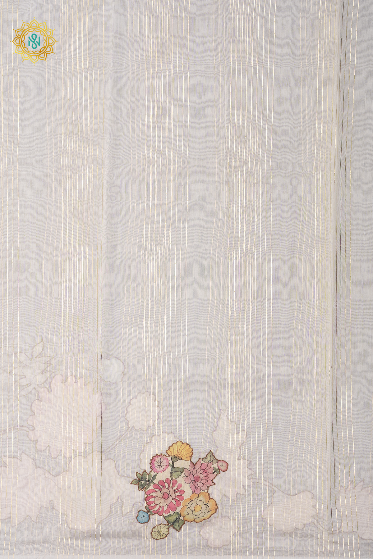 WHITE - CHANDERI COTTON WITH APPLIQUE WORK