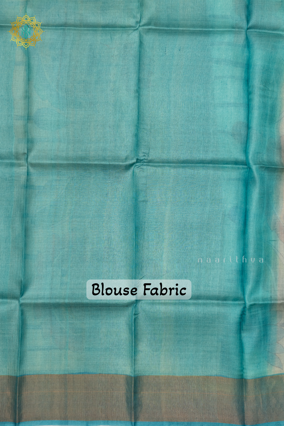 AQUA BLUE WITH SKY BLUE - PURE TUSSAR SILK