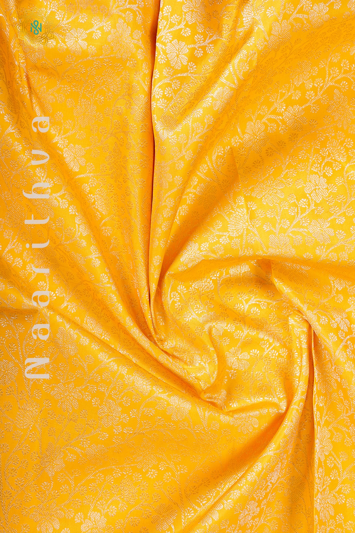 YELLOW WITH BLUE - PURE KANJIVARAM SILK