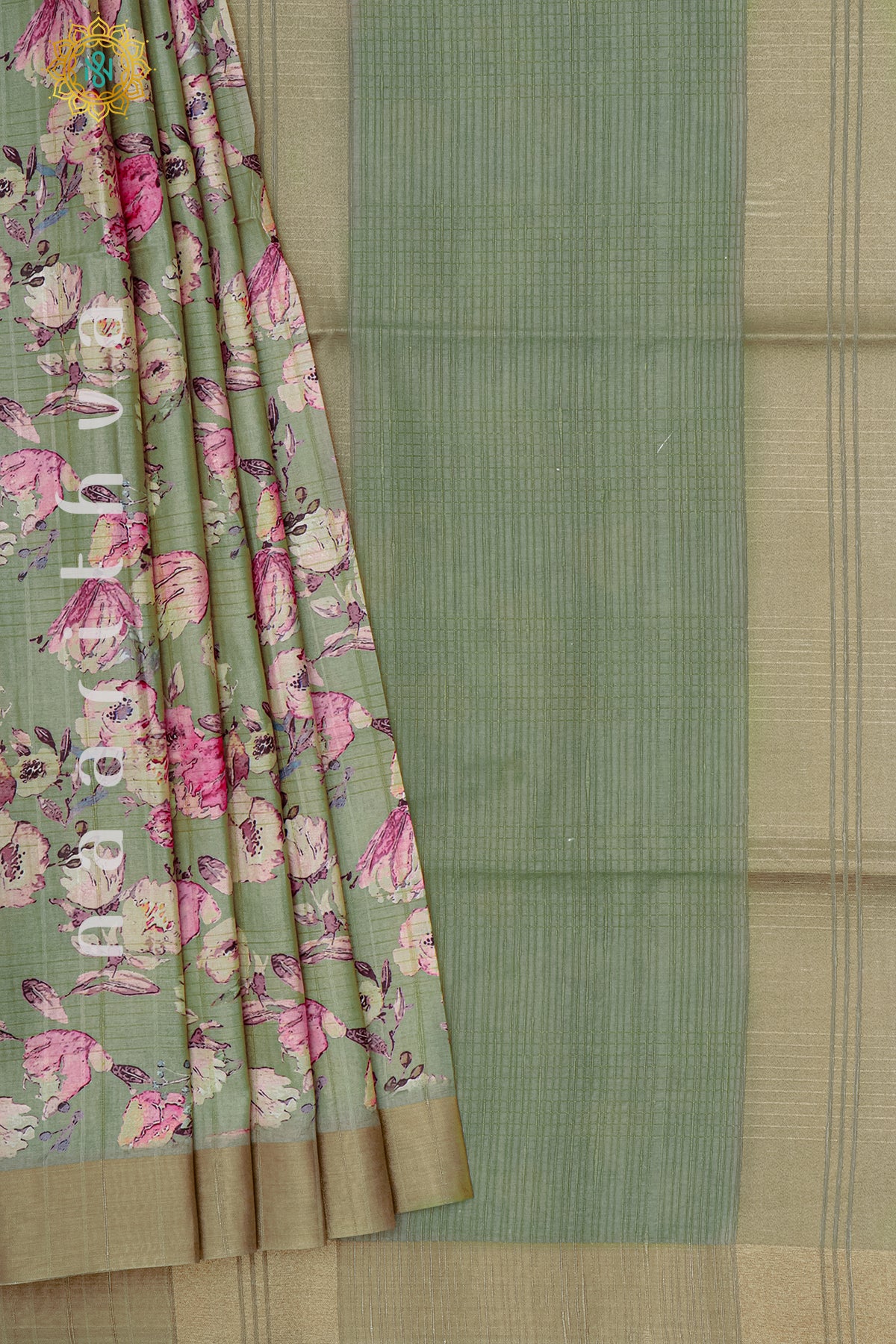 PISTA GREEN - SEMI TUSSAR SILK