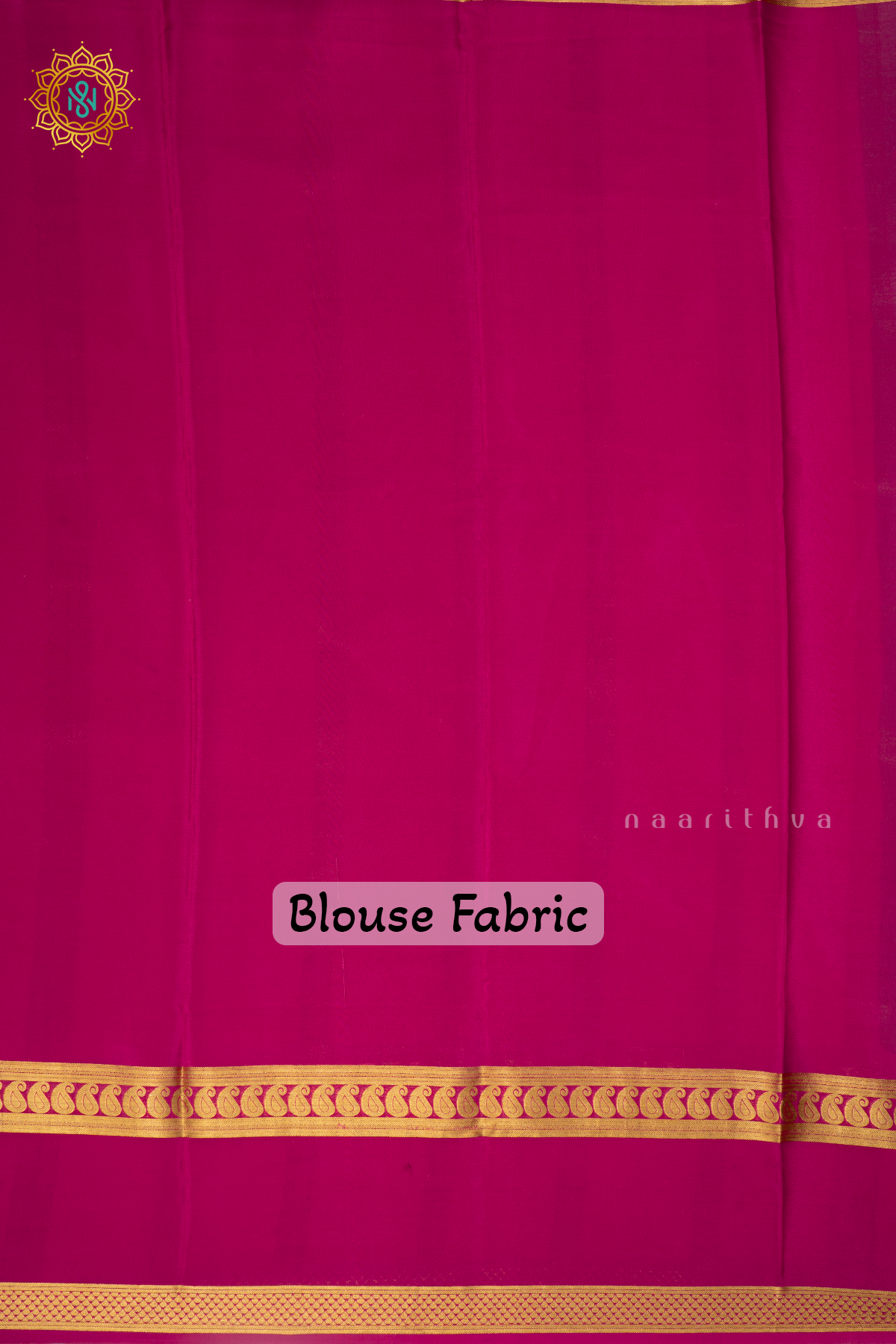 AQUA BLUE WITH RANI PINK - PURE MYSORE CREPE SILK