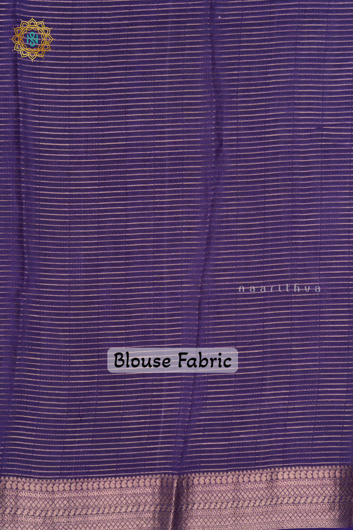 OFF WHITE WITH SKY BLUE & PURPLE - SEMI GEORGETTE
