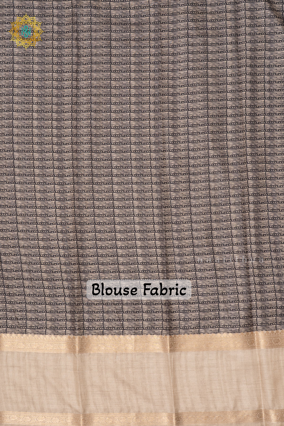 BLACK WITH BEIGE - SEMI TUSSAR SILK