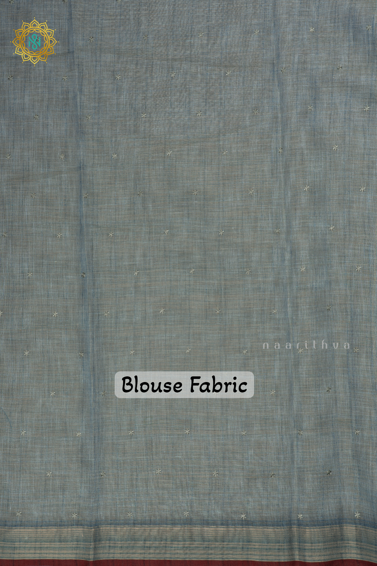 Blue - Linen Tissue Saree Allover Thread Work Buttas with Tissue Border