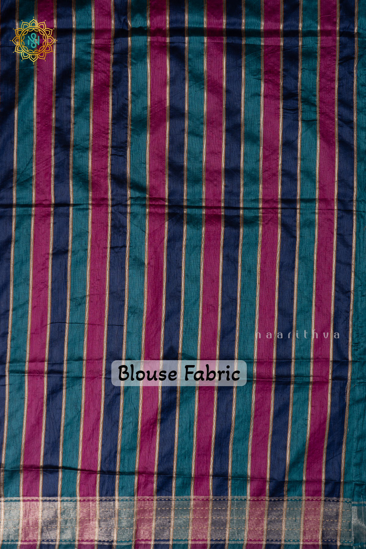 Aqua Green Semi Tussar Silk Sarree With Rangkat Pallu & Blouse