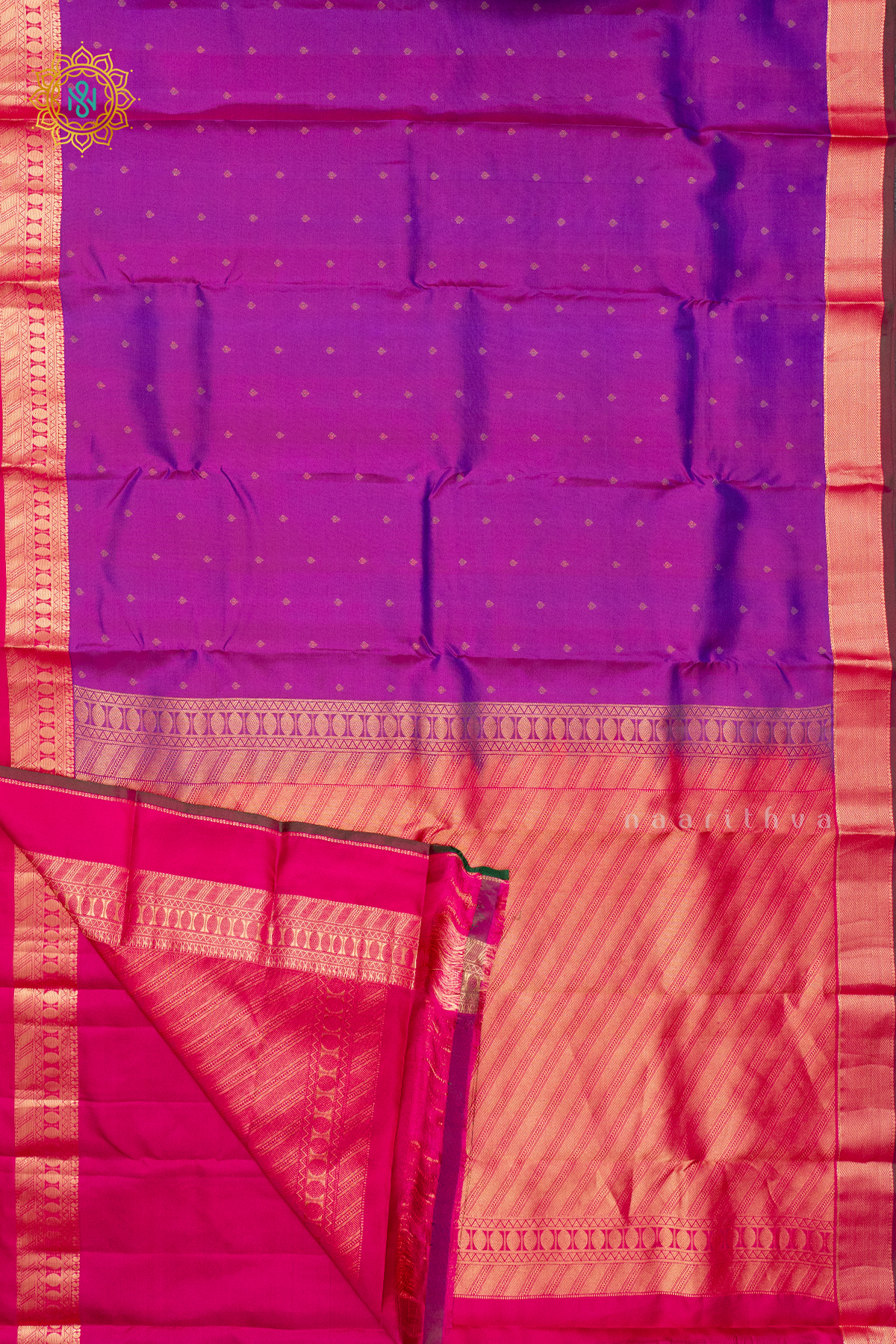 MAGENTA WITH PINK - PURE KANJIVARAM SILK