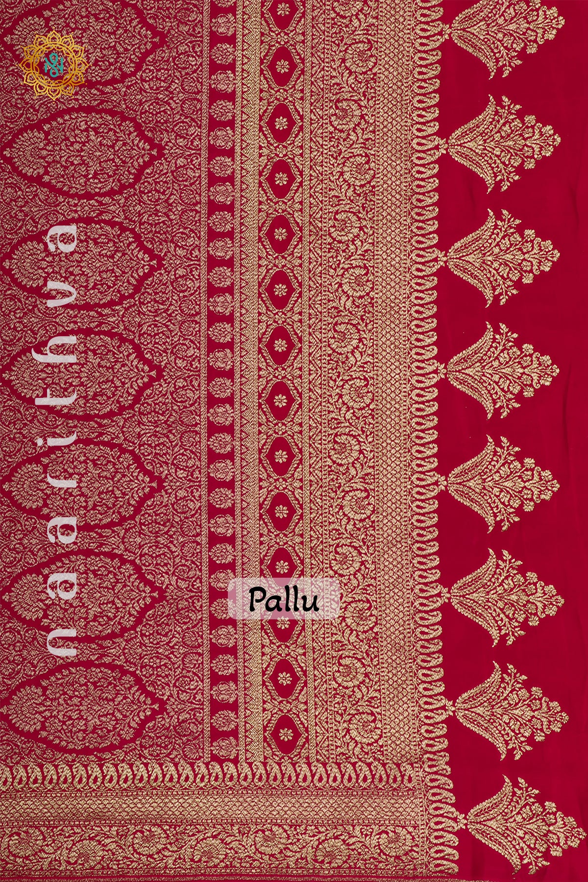 RED WITH YELLOW - PURE BANARASI CREPE SILK