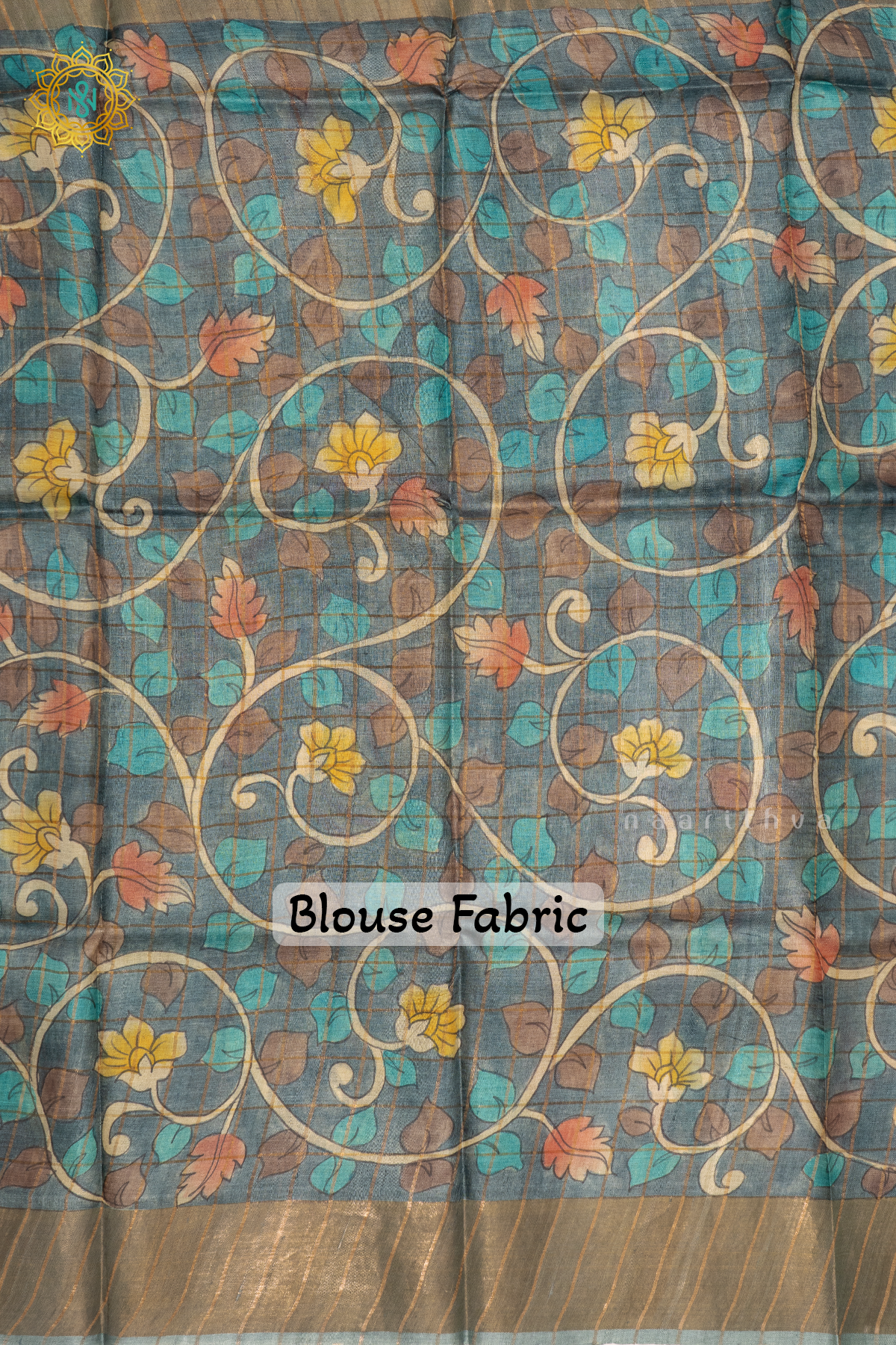 LIGHT BROWN WITH GREY - PURE TUSSAR SILK