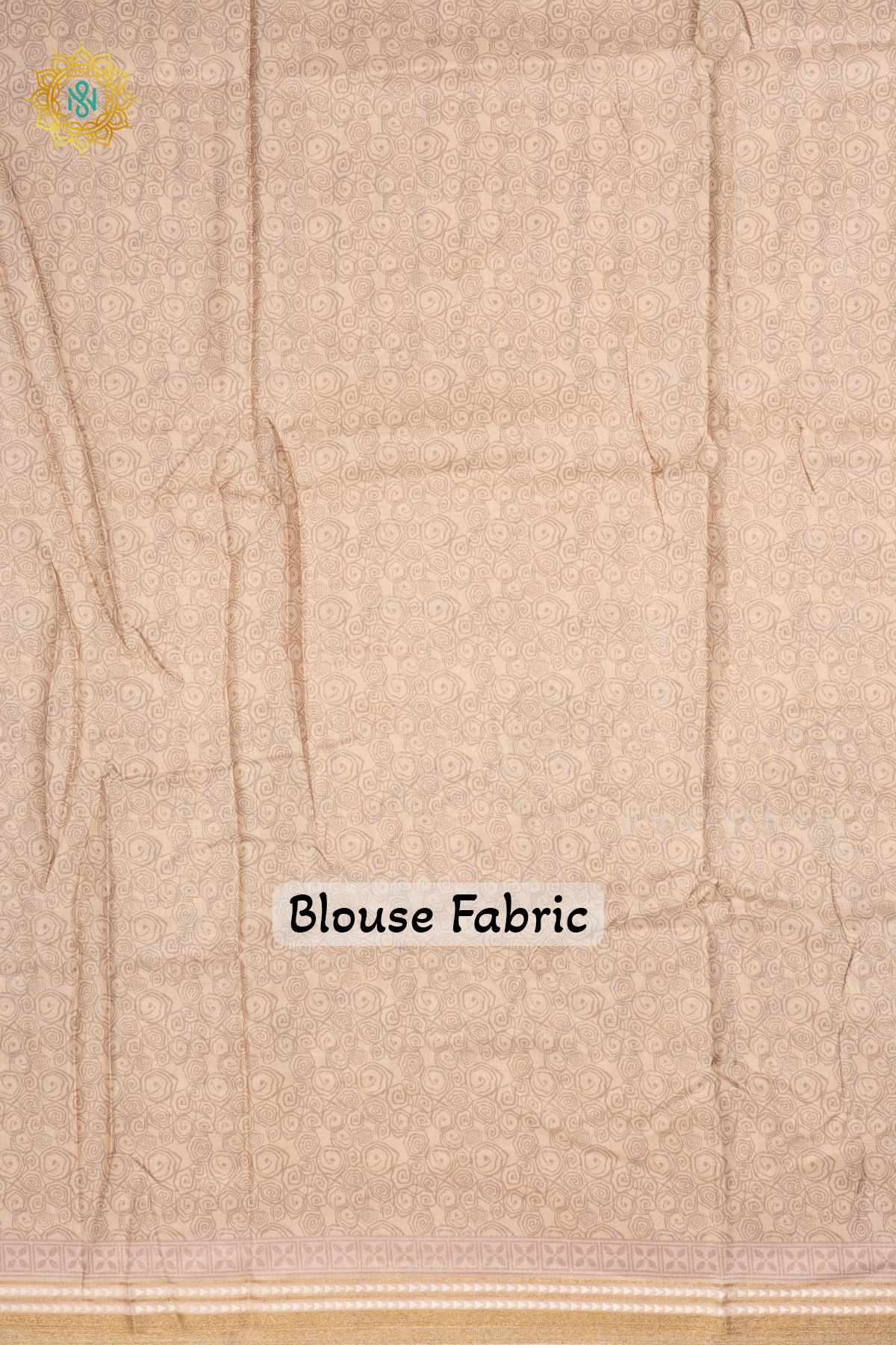 BEIGE WITH PEACH - SEMI CREPE SILK SAREE DIGITAL PRINTS AND ZARI WOVEN BORDER