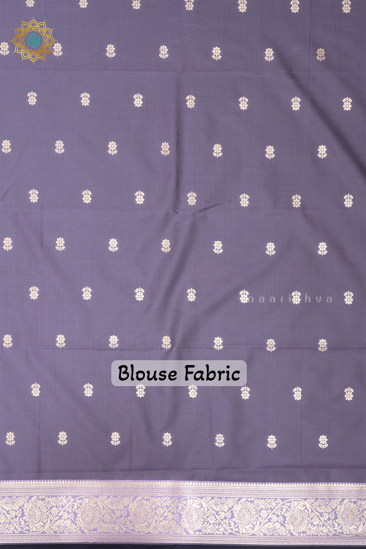 NAVY BLUE WITH LAVENDER - SEMI SILK