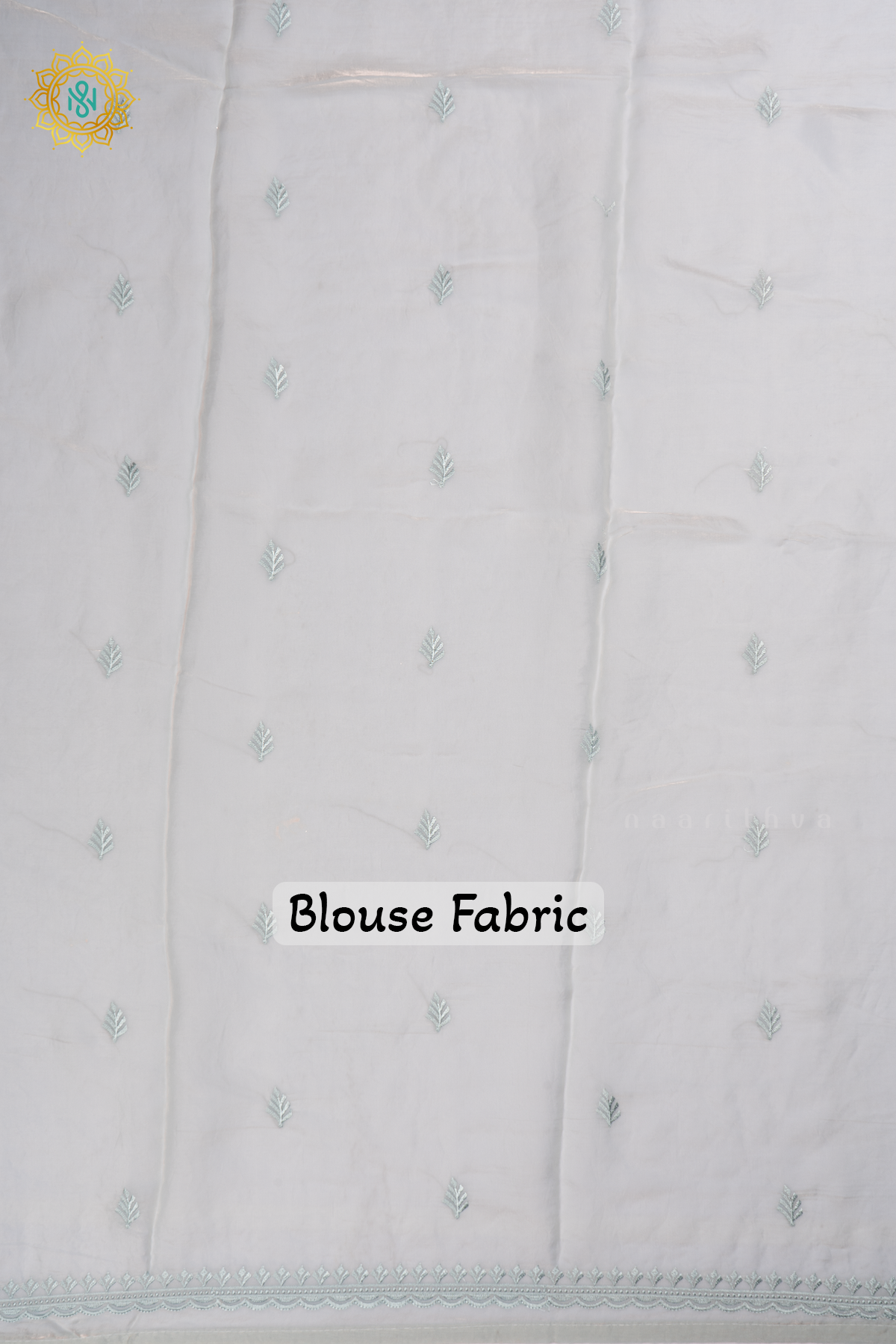 Light Blue - Tissue Organza Saree with Allover Plain Body with Thread Work and Stone work border