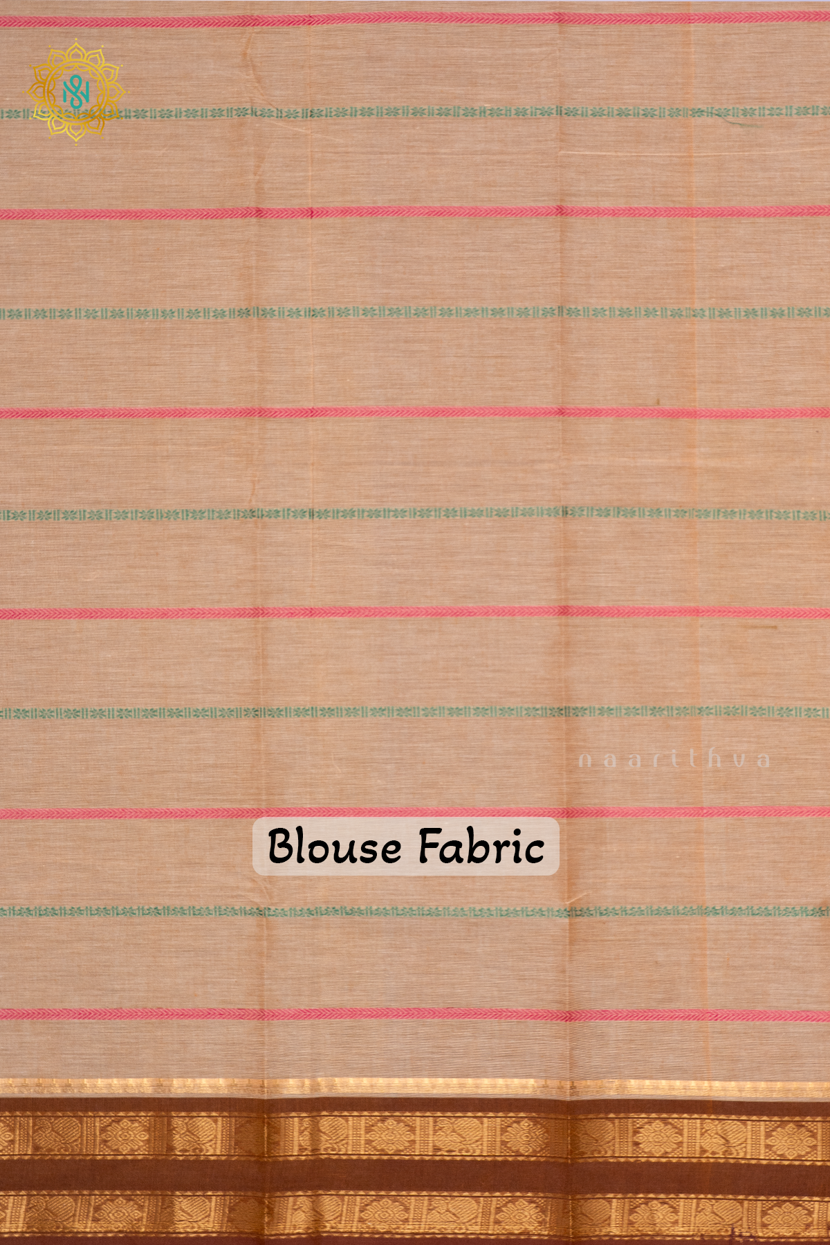 PEACH WITH BROWN - CHETTINAD COTTON