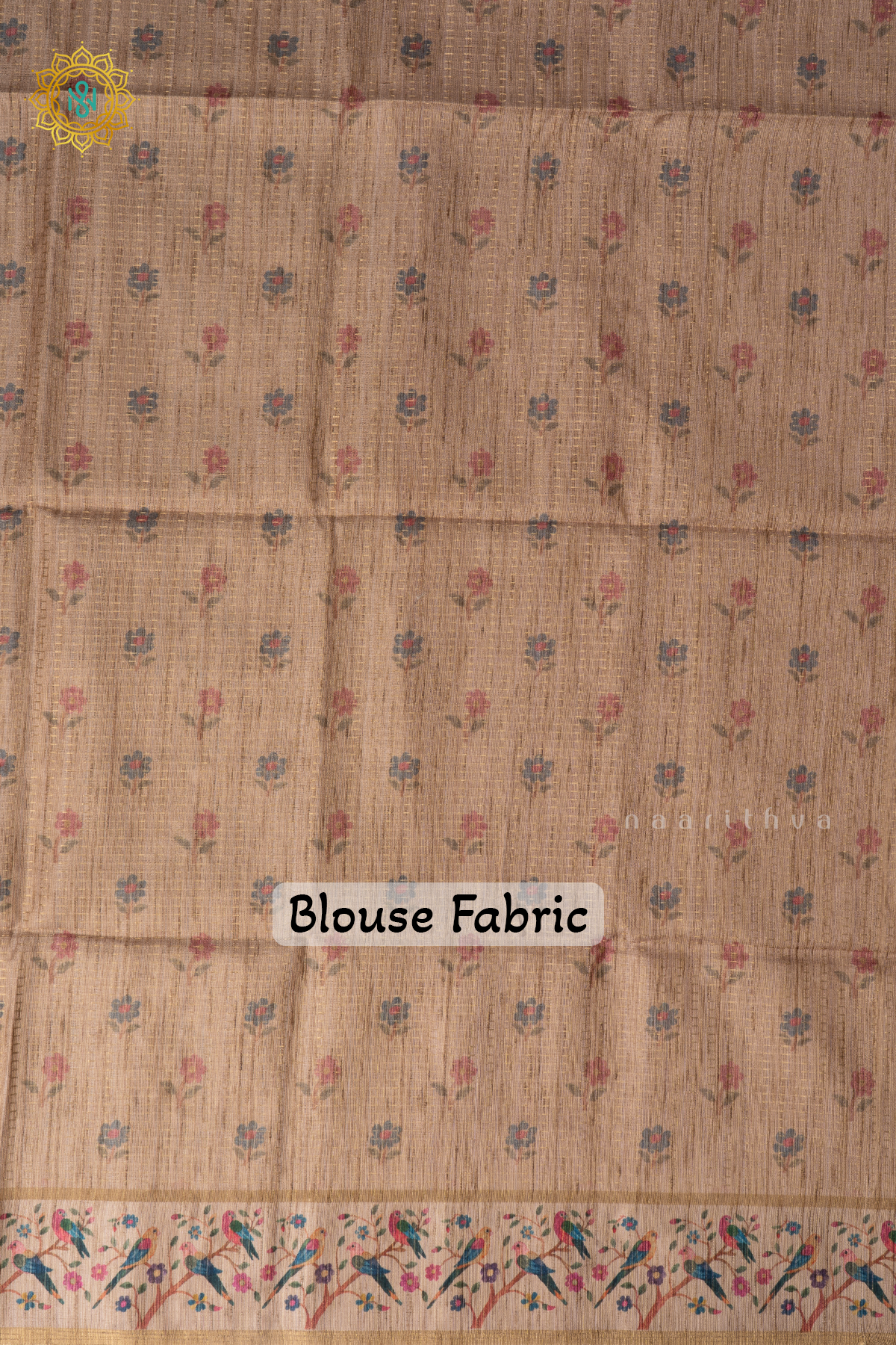 Rouge Pink With Beige Semi Tussar Silk Saree With Zari Stripes & Buttas On The Body, Printed Border And Contrast Blouse