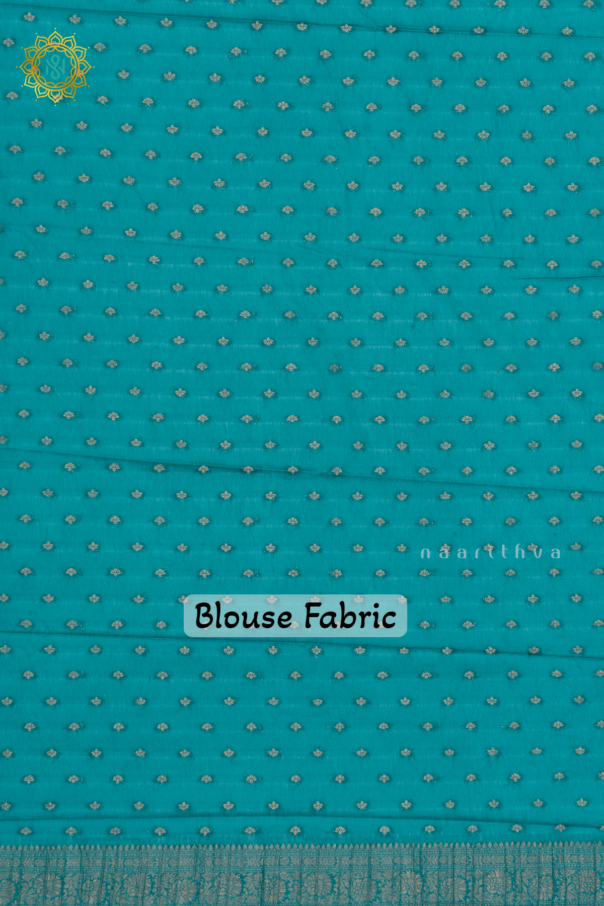PARROT GREEN WITH SKY BLUE - SEMI CREPE GEORGETTE