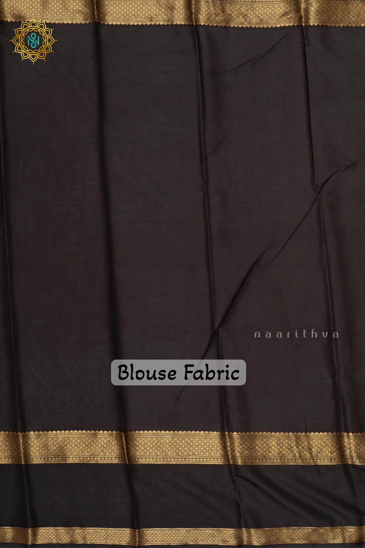 ORANGE WITH BLACK - SEMI MYSORE CREPE SILK