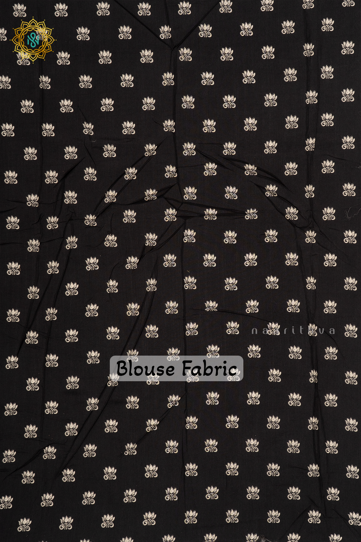 WHITE WITH BLACK - SEMI CREPE SILK