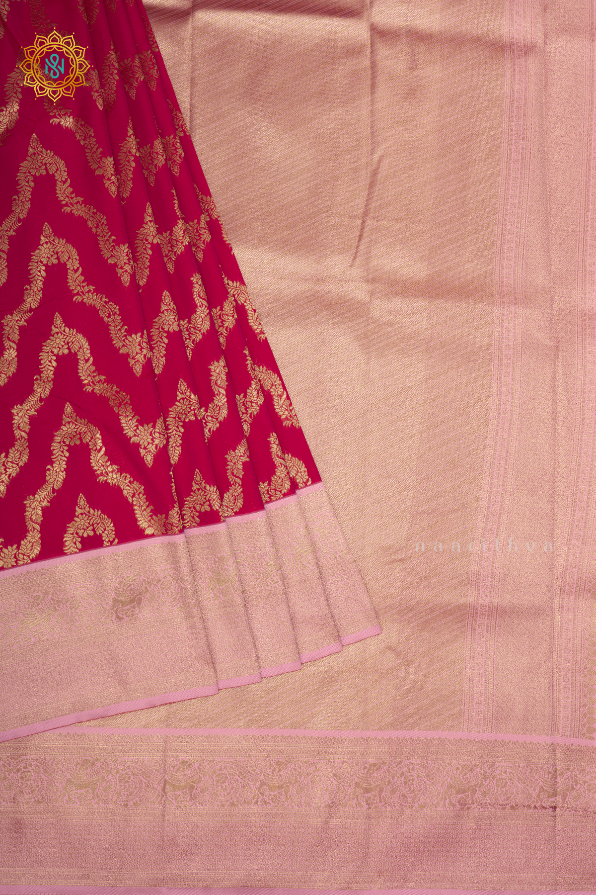RANI PINK WITH LIGHT PINK - SEMI KANCHI