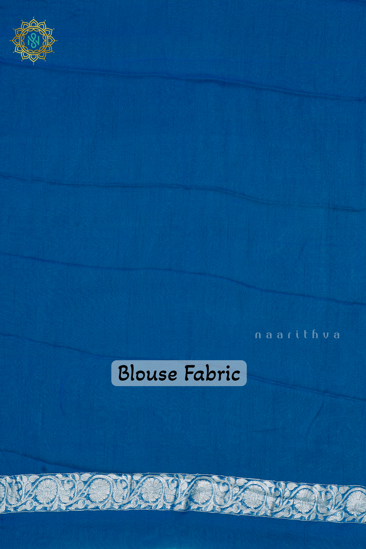 AQUA BLUE WITH SKY BLUE - PURE BANARASI CHIFFON