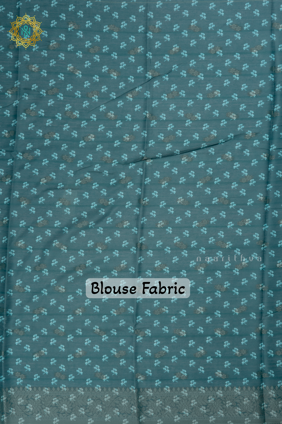 Blue Semi Crepe Silk Saree with Printed Body, Zari Border, and Zari Pallu
